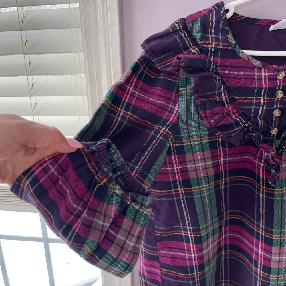 Gap Kids Long Sleeve Plaid Girls Top. Size XL